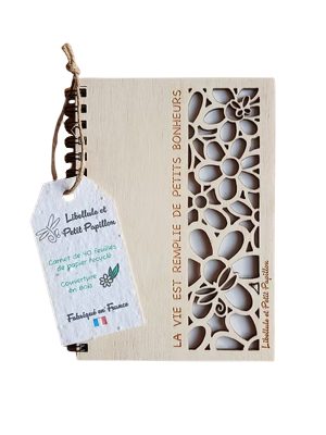 Carnet bois Mes petits bonheurs Les idées gourmandes de Sandrine