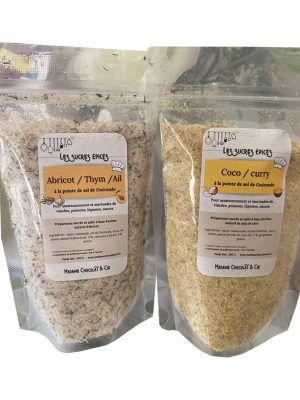 Lot de 2 sucres épicés abricot-thym et curry-coco Les idées gourmandes de Sandrine